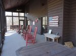 Screened in Porch also has a Picnic Table and Porch Swing